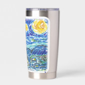 ミールスターリーナイトボードゲームアートデザイン 保温保冷タンブラー (背面)