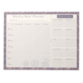 ミールプランナーパープルフロー ノートパッド