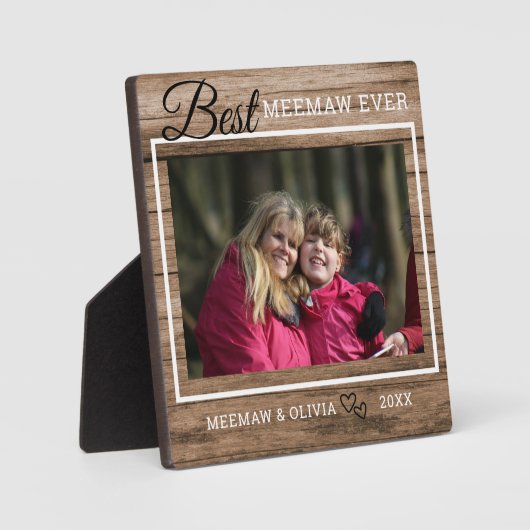ミー最高のーエバーカスタムフォト素朴ウッド フォトプラーク (正面)