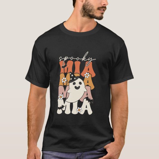 ミ不気味アマおもしろいーハロウィーン幽霊ウィッチこうもりT S Tシャツ (正面)