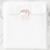 ミ・バウティゾピンクのローズステッカー ラウンドシール (バッグ)