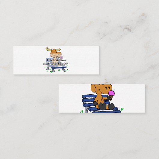 ムおもしろいー食べ物スアイスクリーム|背景色を選択 スキニー名刺 (正面/裏面)