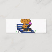 ムおもしろいー食べ物スアイスクリーム|背景色を選択 スキニー名刺 (裏面)