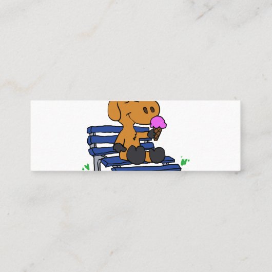 ムおもしろいー食べ物スアイスクリーム|背景色を選択 スキニー名刺 (裏面)