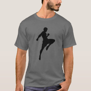 ムアイタイシルエットボクシングおもしろい武術アート Tシャツ