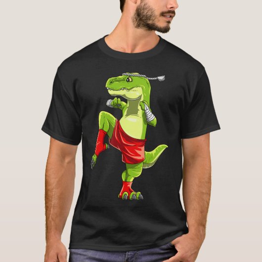 ムイおもしろいタイTレックス – タイボクシング Tシャツ (正面)