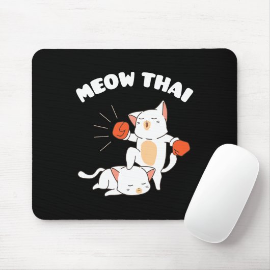ムエタイおもしろいキャッツタイボクシングファイターギフト マウスパッド (マウス)