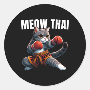 ムエタイおもしろいキャットモウタイボクシング武術アートK ラウンドシール