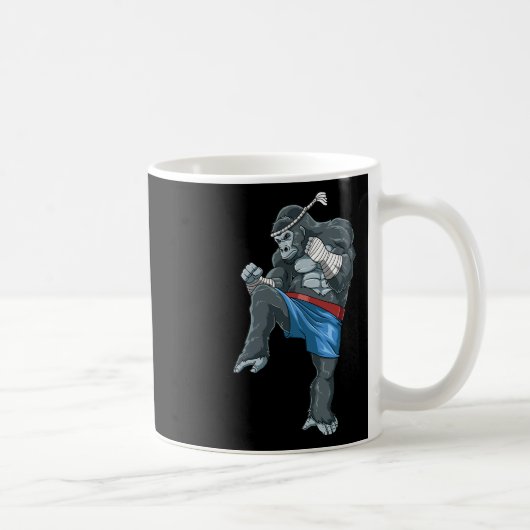 ムエタイおもしろいゴリラタイボクシング コーヒーマグカップ (右)