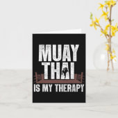 ムエタイおもしろいデザイン女子男性へキッズムエタ カード (黄色い花)