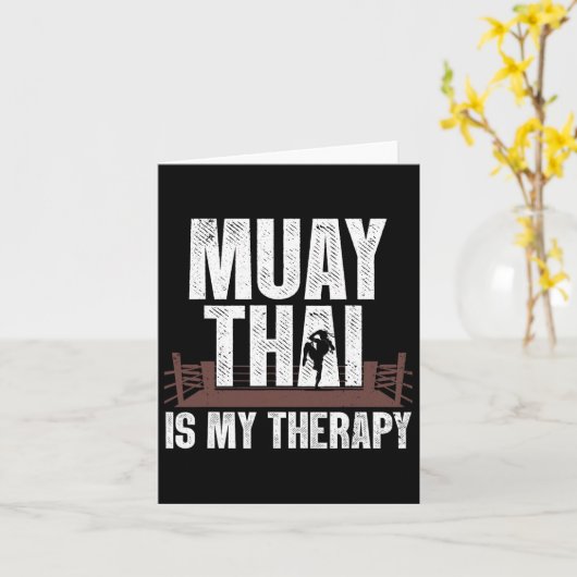 ムエタイおもしろいデザイン女子男性へキッズムエタ カード (黄色い花)