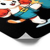 ムエタイおもしろい猫好きタイボクシングタイミオ ポスター (角)