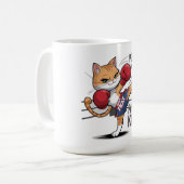 ムエタイかわいいボクシング&キッキングキャットマグカップ コーヒーマグカップ (正面左)
