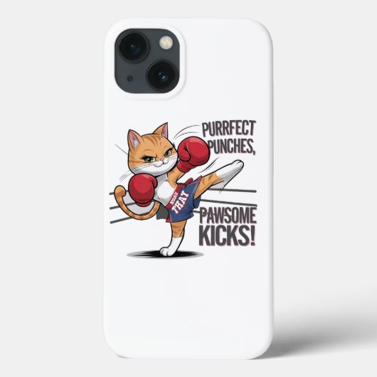 ムエタイかわいいボクシング&キック猫Iphoneケース Case-Mate iPhoneケース (裏面)