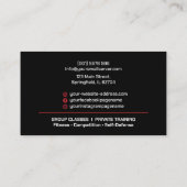 ムエタイとキックボクシングコーチ – 手袋とリングや輪 名刺 (裏面)