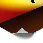 ムエタイの飛んでいる膝「タイの夕日」ポスター ポスター (角)