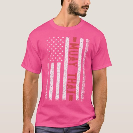ムエタイアメリカ国旗7月4日 Tシャツ (正面)