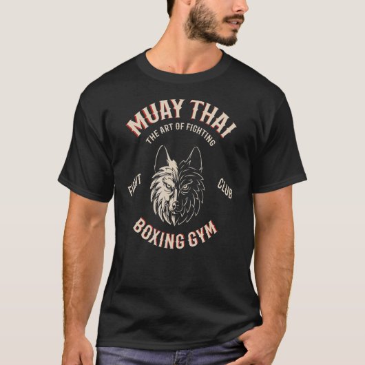 ムエタイウルフmmaファイティングタイボクシング tシャツ (正面)