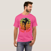 ムエタイキックボクシングシルエットボクサータイ Tシャツ (正面フル)