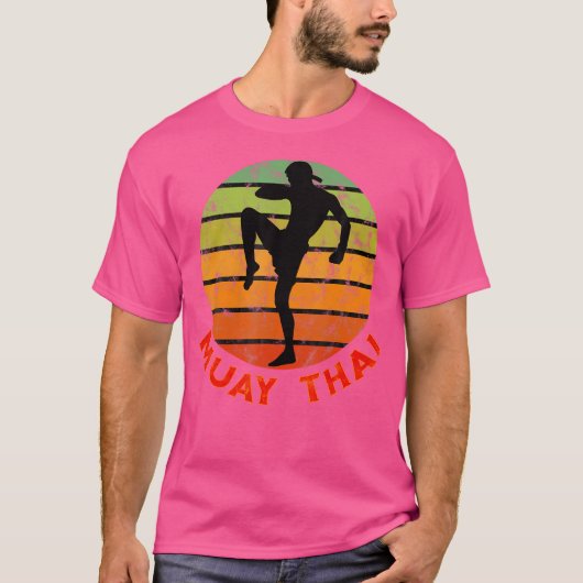 ムエタイキックボクシングシルエットボクサータイ Tシャツ (正面)