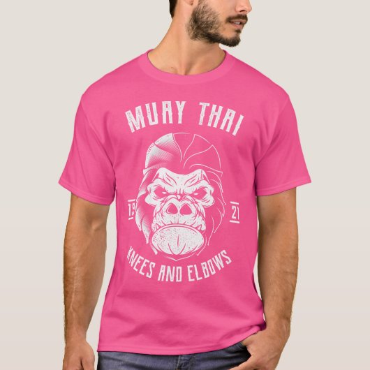 ムエタイゴリラタイボクシング&キックボクシング Tシャツ (正面)
