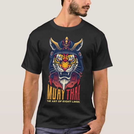 ムエタイサムライタイガータイボクシンググラフィック Tシャツ (正面)