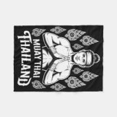 ムエタイタイヴィンテージタイガー戦闘訓練 フリースブランケット (正面(横))