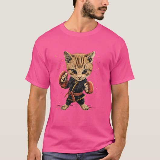 ムエタイファイターキャットオンムエタイ Tシャツ (正面)
