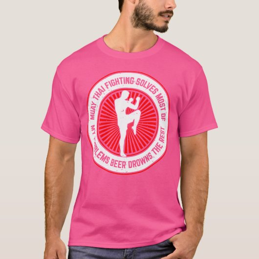 ムエタイファイタームエおもしろいタイことわざ Tシャツ (正面)