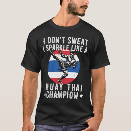 ムエタイファイター男性へパパボーイズタイキックボクシング Tシャツ (正面)
