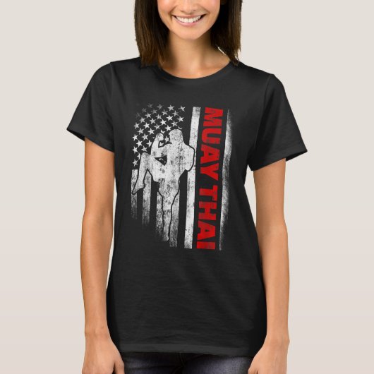 ムエタイボクシング米国国旗 Tシャツ (正面)
