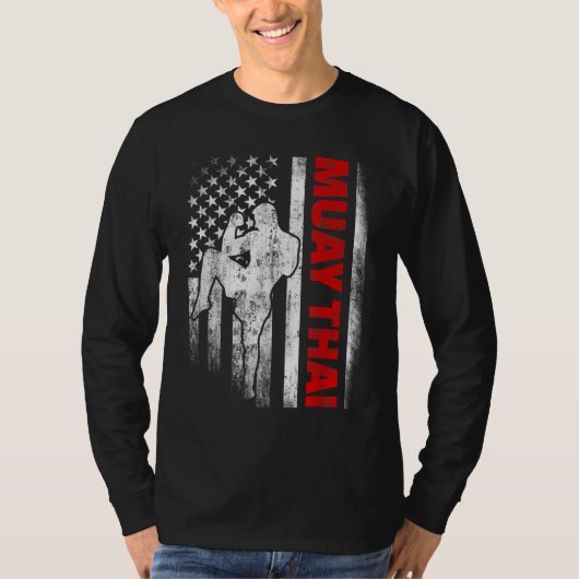 ムエタイボクシング米国国旗 Tシャツ (正面)