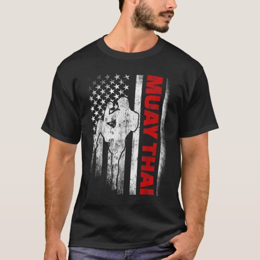 ムエタイボクシング米国国旗 Tシャツ (正面)