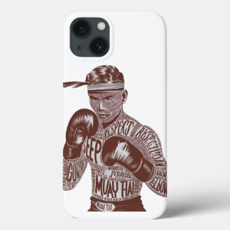 ムエタイヴィンテージタイポグラフィファイターアイフォンケース iPhone 13ケース
