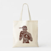 ムエタイヴィンテージタイポグラフィファイタートートバッグ トートバッグ (裏面)