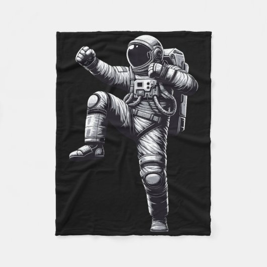 ムエタイ宇宙飛行士キックボクシング フリースブランケット (正面)