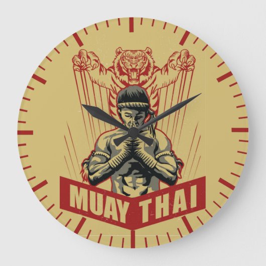 ムエタイ武術アーツスリーピングタイガー道場 ラージ壁時計 (正面)