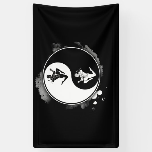 ムエタイ武術アーツタイボクシング陰陽コーチ 横断幕 (縦)