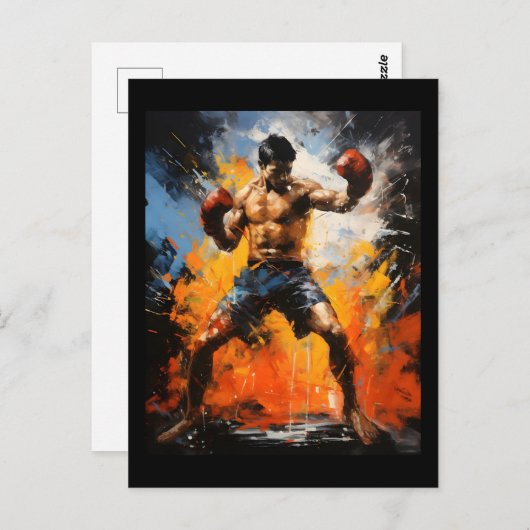 ムエタイ武術アーツボクサーコンバットスポーツ ポストカード (正面/裏面)