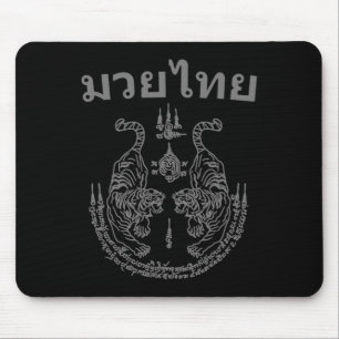 ムエタイ言語 サックヤントアート タトゥー ツインタイガー マウスパッド