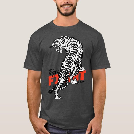 ムエタイ キックボクシング 虎 格闘の技 Tシャツ (正面)