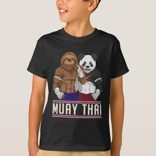 ムエタイ スラックパンダ キックボクサー Tシャツ (正面)