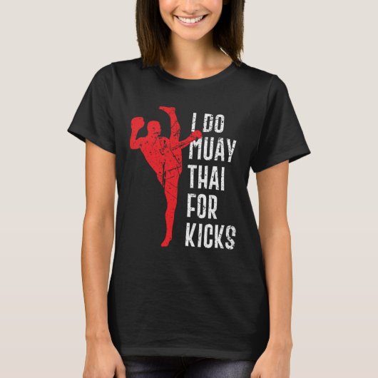 ムエタイ・ボクシングのデザインと格闘技MMAキック Tシャツ (正面)