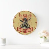 ムエタイ 武術 眠れる虎 道場 ラージ壁時計 (ホーム)