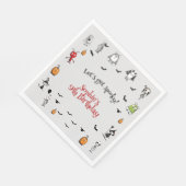 ムカつく！不気味なモンスター子供の誕生日 スタンダードランチョンナプキン (角)