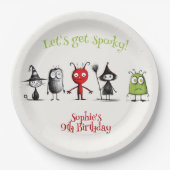 ムカつく！不気味なモンスター子供の誕生日 ペーパープレート (正面)