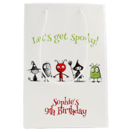 ムカつく！不気味なモンスター子供の誕生日 ミディアムペーパーバッグ