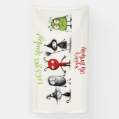 ムカつく！不気味なモンスター子供の誕生日 横断幕 (縦)