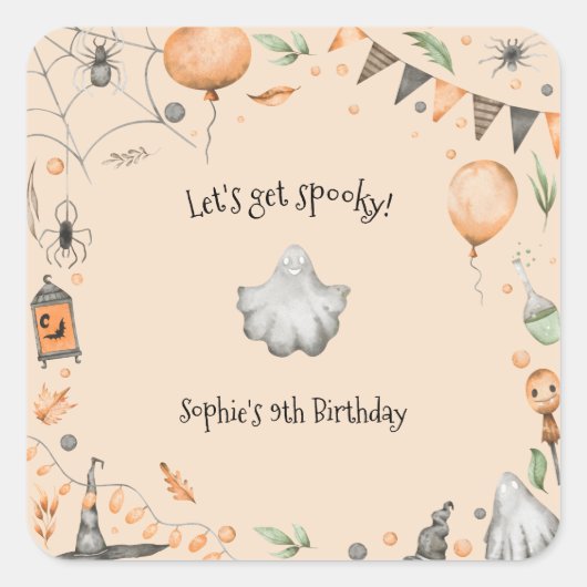 ムカつく!不気味子供の誕生日パーティー スクエアシール (正面)