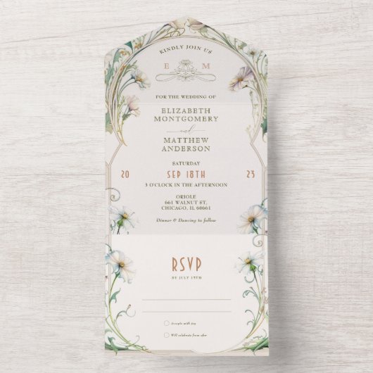 ムカのオールインワン結婚式招待状 オールインワン招待状 (内側)